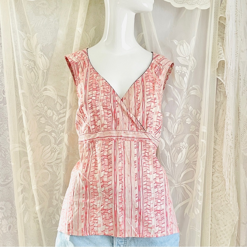 Old Navy Pink and White Striped Blouse